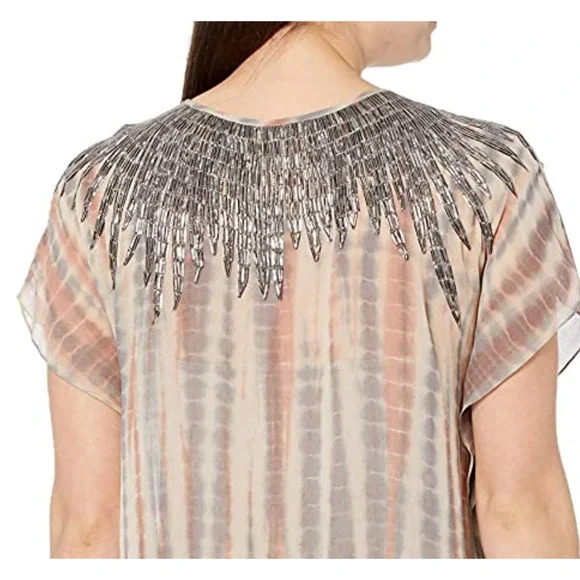 Velvet by Graham & Spencer Women's Beaded Tie Dye Dress Like New Womens XXS - Picture 3 of 6